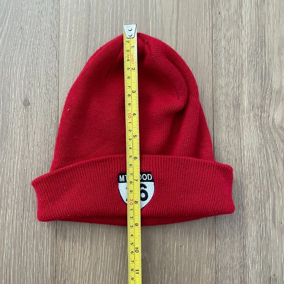 Port and Company Beanie Hat Red Knit Mt. Hood Highway 26 Oregon Snowboarding Ski - Picture 6 of 11